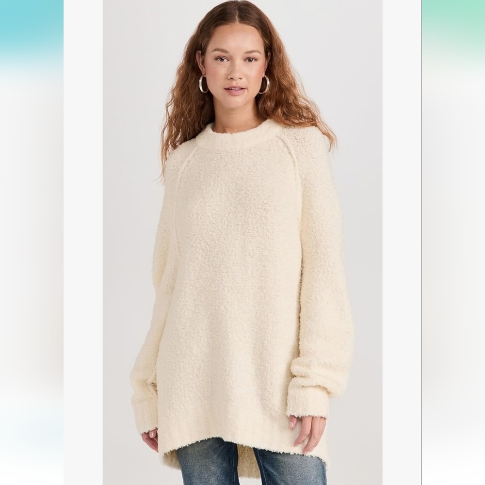 FREE PEOPLE TEDDY SWEATER TUNIC-SIZE MEDIUM